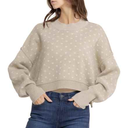 Free People Pattern Easy Street Crop Sweater in Ivory