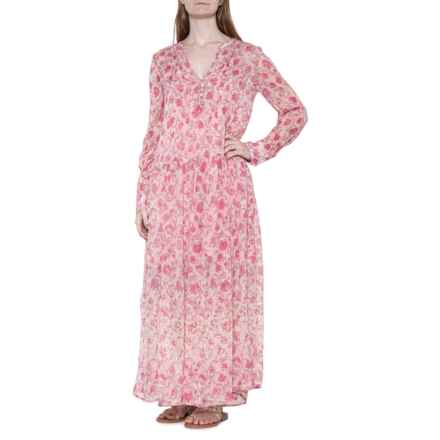 Free People See It Through Maxi Dress - Long Sleeve in Pink