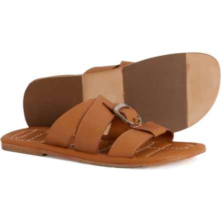 Free People Sloan Buckle Flat Sandals - Leather (For Women) in Cinnamon Clay