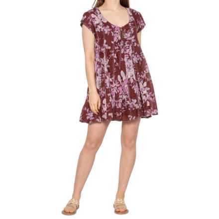 Free People Sully Dress - Short Sleeve in Raisin Combo