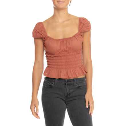 Free People Sweet on You Crop Top - Short Sleeve in Maple Syrup