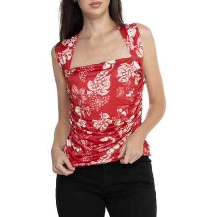 Free People Tommie Knit Shirt - Sleeveless in Cherry/Ivory Combo