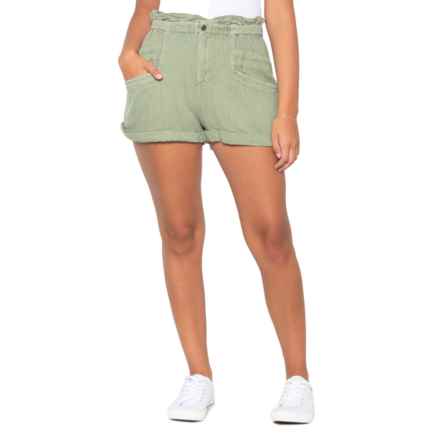 Free People Topanga Cuff Shorts in Oil Green