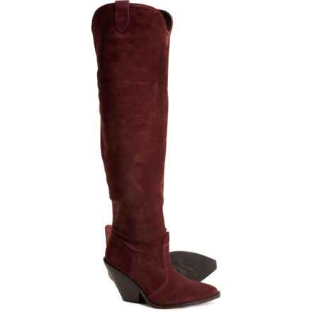 Free People Triple Crown Over-The-Knee Boots - Leather (For Women) in Espresso Suede