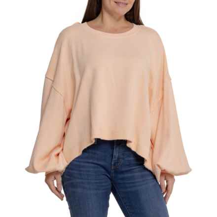 Free People Trish Cotton Sweatshirt in Summer Peach