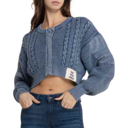 Free People We The Free Heritage Cardigan Sweater in Indigo Blue