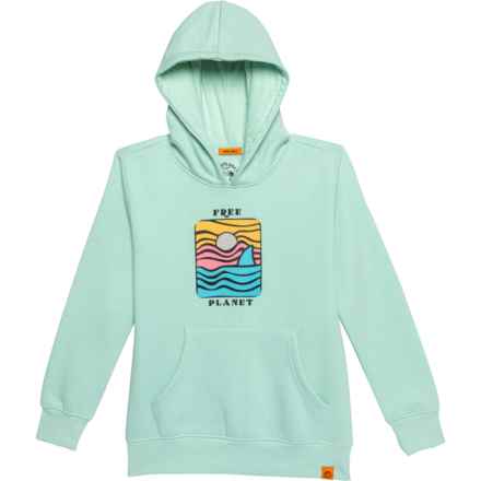 Free Planet Big Boys Fleece Graphic Hoodie in Dusty Mint