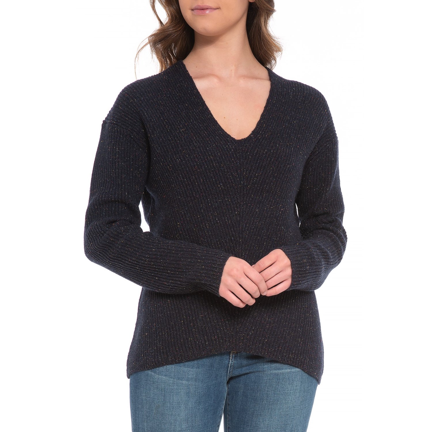 French Connection Two-Tone Tweed Knit Sweater (For Women)