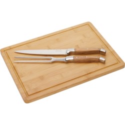 French Home Laguiole Olive Wood Carving Set - 3-Piece in Natural