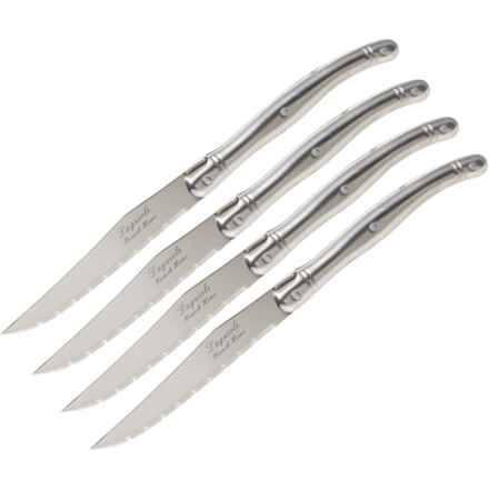 French Home Laguiole Steak Knife Set - 4-Pack in Silver