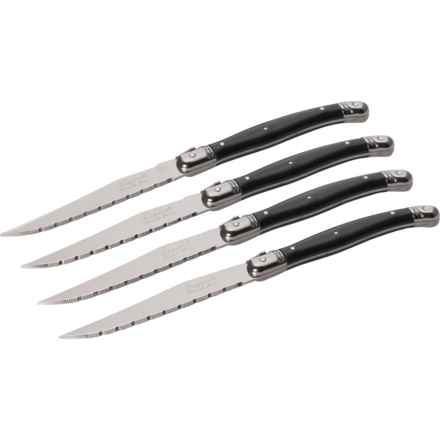 French Home Laguiole Steak Knife Set - 4-Piece in Black