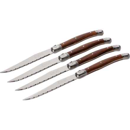 French Home Laguiole Steak Knifes - 4-Piece in Brown