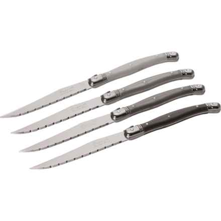 French Home Laguiole Steak Knives - 4-Piece in Grey