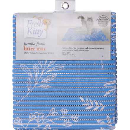 Fresh Kitty Jumbo Foam Litter Mat - 40x25” in Blue Floral