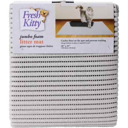 Fresh Kitty Jumbo Foam Litter Mat - 40x25” in Gray/Solid
