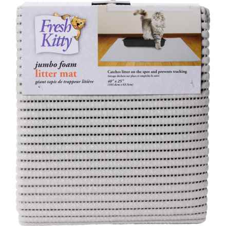 Fresh Kitty Jumbo Foam Litter Mat - 40x25” in Solid Gray