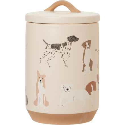 Fringe Pencil Dogs Beveled Stoneware Treat Jar in Pencil