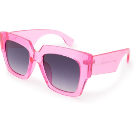 NEW Frye and Co. Transparent Pink Oversized Square Frame Sunglasses Frye and Co. Translucent Neon Pink Oversized Square Thick  main image 4