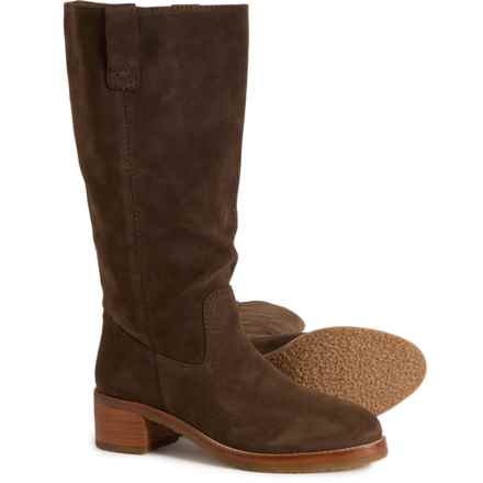 Frye Camryn Tall Shaft Unlined Boots - Suede (For Women) in Chocolate