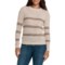 Frye Drop Shoulder Stripe Pointelle Sweater in Russet Combo