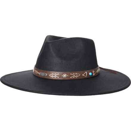 Frye Faux-Leather Felt Fedora in Black