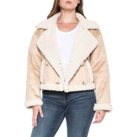 Frye Faux Shearling Jacket in Sand