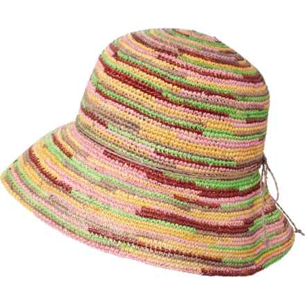 Frye Iris Crochet Raffia Packable Bucket Hat in Multi