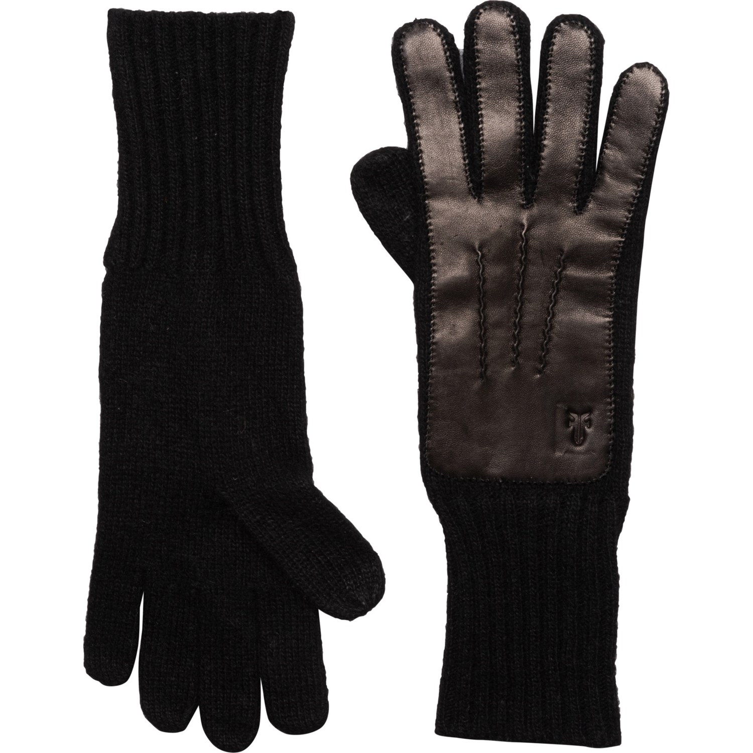 Frye Leather Patch Knit Gloves (For Women) Save 61