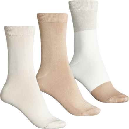 Frye Supersoft Color-Block Socks - 3-Pack, Crew (For Women) in Ivory