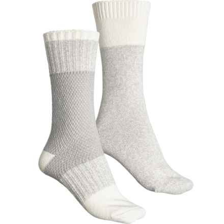 Frye Supersoft Mixed Texture Boot Socks - 2-Pack, Mid-Calf (For Women) in Ivory