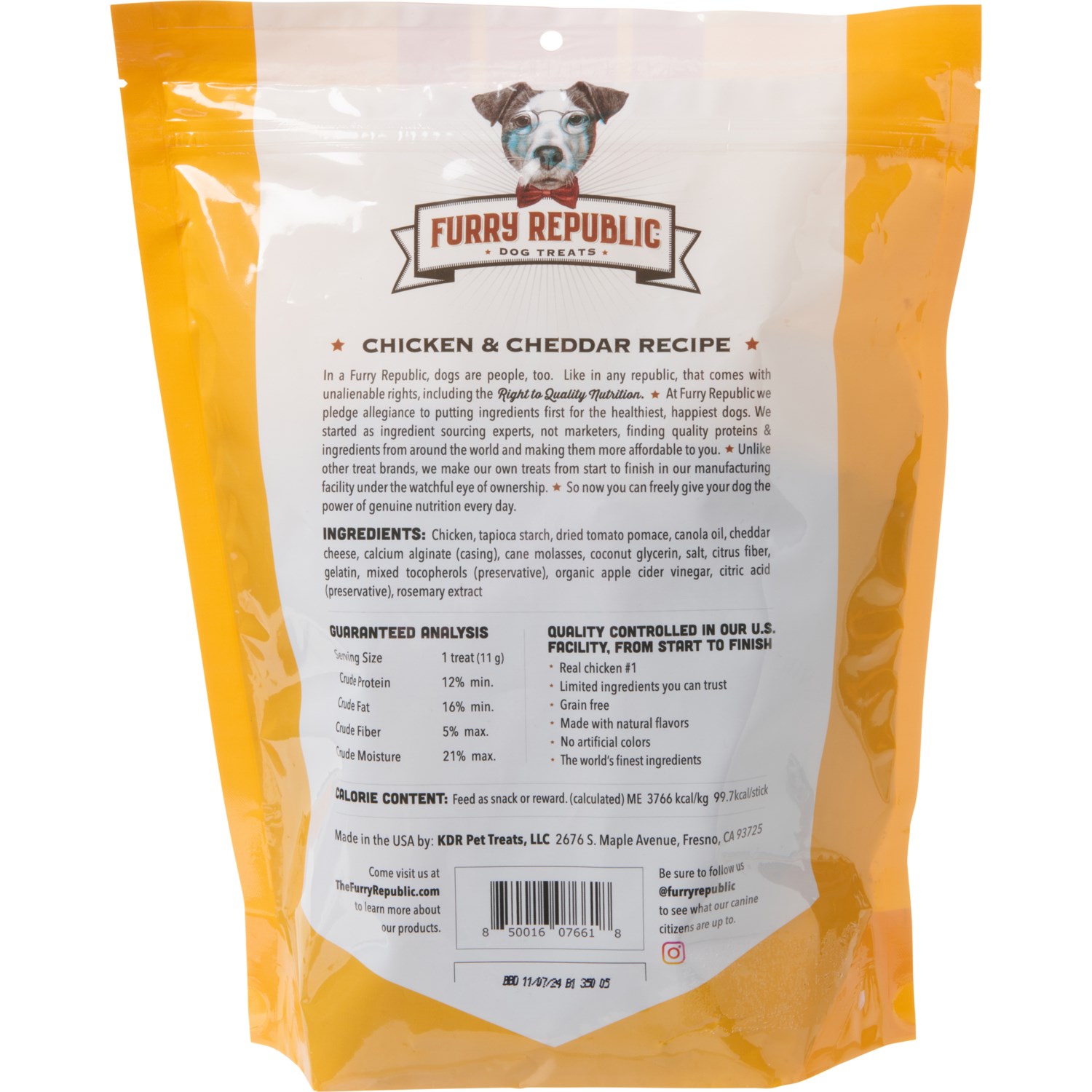 Furry Republic Chicken and Cheddar Sticks Dog Treats - 24 oz. - Save 28%