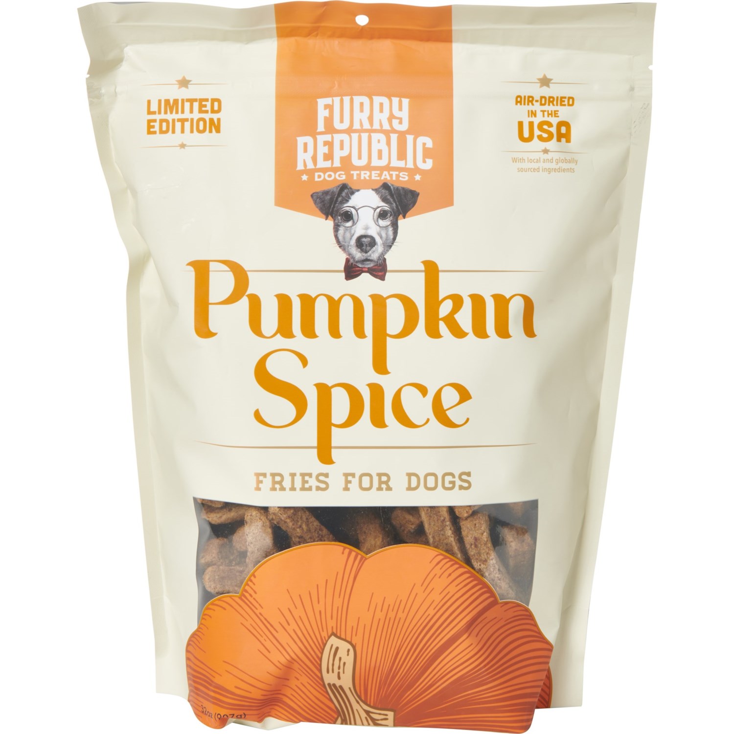 Furry Republic Pumpkin Spice Fries Dog Treats 32 oz. Save 25