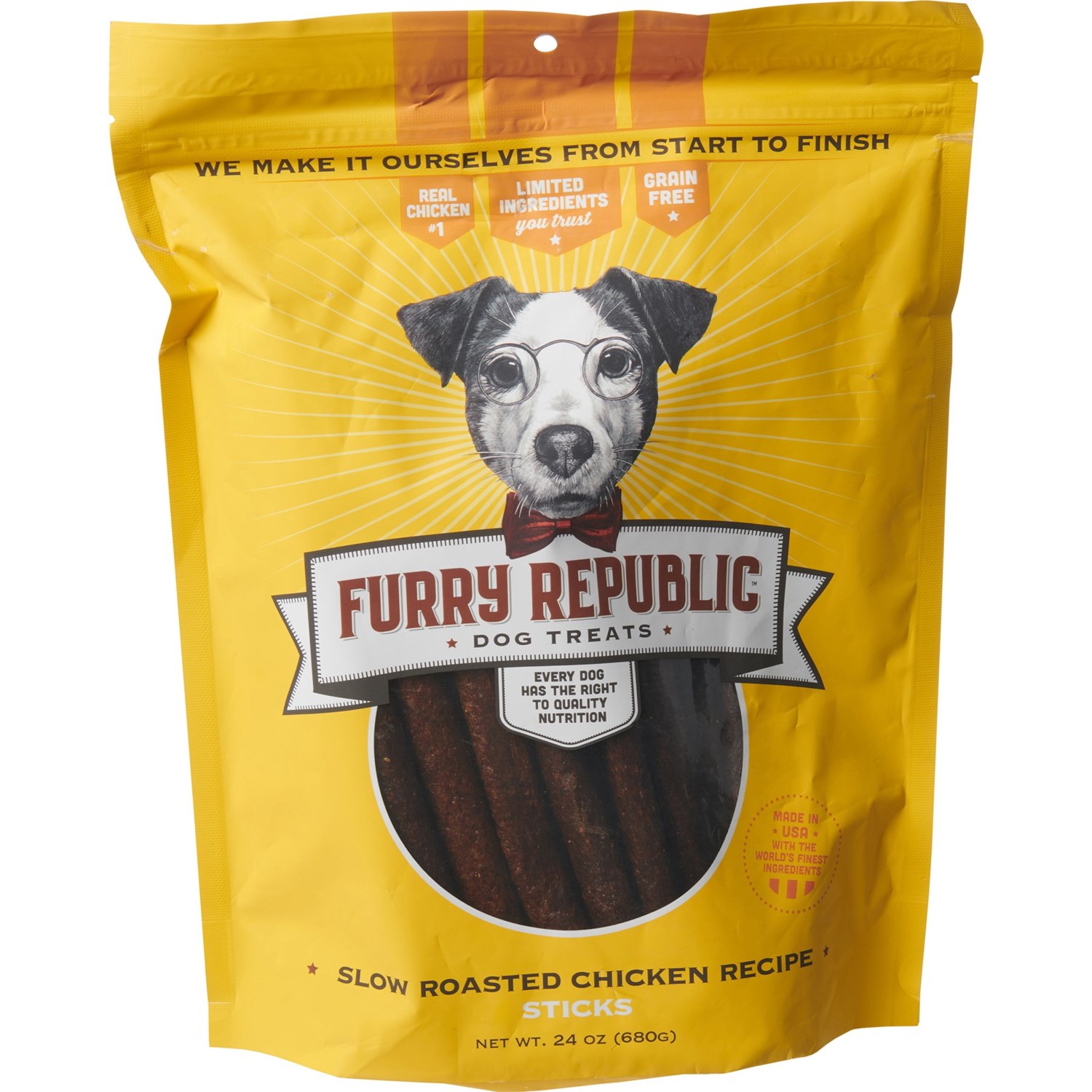 Furry Republic Slow Roasted Chicken Sticks Dog Treats 24 oz. Save 33