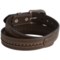 179TM_2 G Bar D Rivet Detail Leather Belt (For Men)