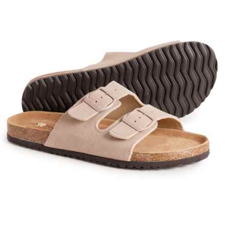 Gaahuu 2-Strap Cork Footbed Sandals - Suede (For Women) in Tan
