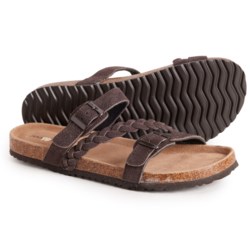 Gaahuu Asymmetric Braided Cork Footbed Sandals -  Suede (For Women) in Brown