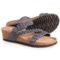 Gaahuu Asymmetric Braided Strap Wedge Sandals - Suede (For Women) in Grey