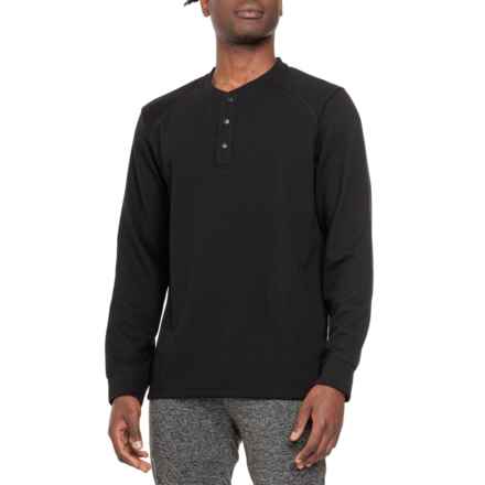 Gaiam Cozy and Cool Henley Shirt - Long Sleeve in Black