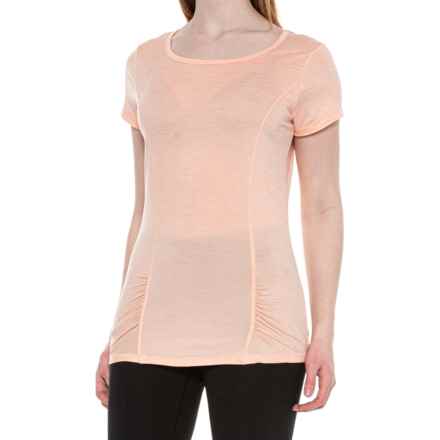 Gaiam Energy T-Shirt - Short Sleeve in Peach Melba Heather