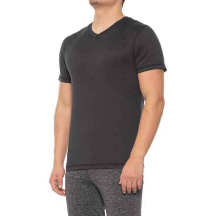 Gaiam Everyday Basic Shirt - V-Neck, Short Sleeve in Black Heather