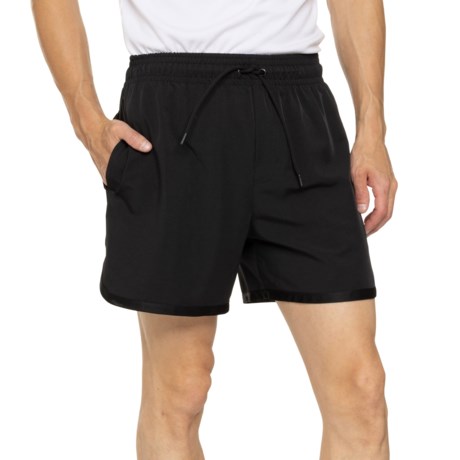 Gaiam Lunge Storm Stretch-Woven Shorts - 5”, Built-In Brief in Black