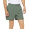 Gaiam Lunge Storm Stretch-Woven Shorts - 5”, Built-In Brief in Duck Green