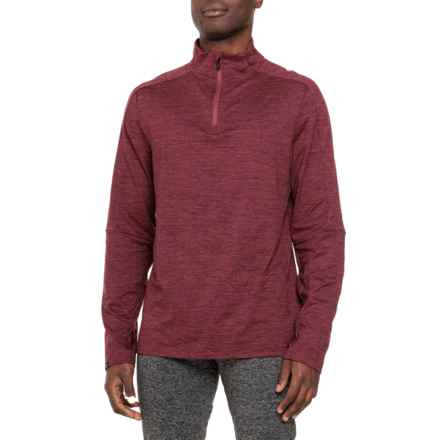 Gaiam Power Shirt - Zip Neck, Long Sleeve in Bordeaux Heather