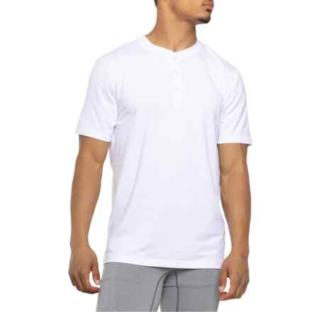 Gaiam Rejuvenate Henley Shirt - Short Sleeve in Stark White