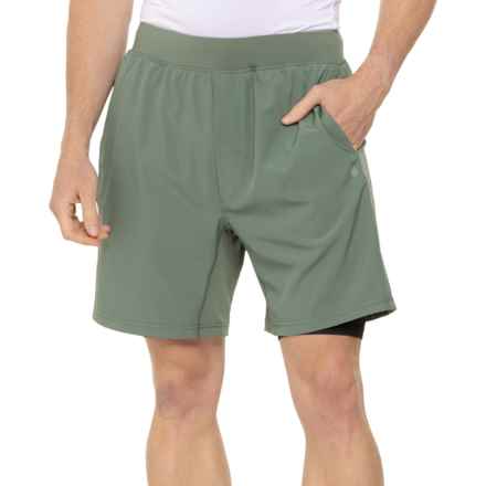 Gaiam Upside Shorts - Built-In Liner, 7” in Duck Green Heather