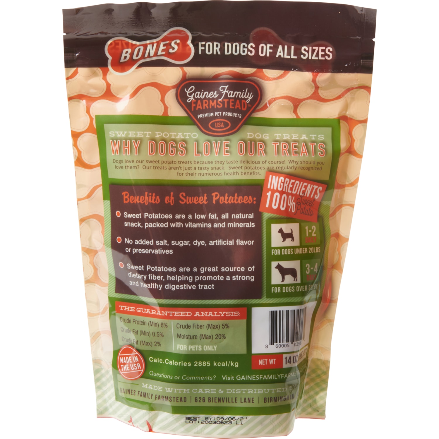 Gaines Family Farmstead Sweet Potato Dog Bones - 14 oz. - Save 37%