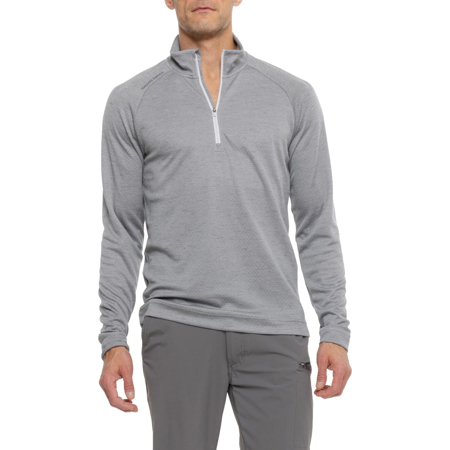 (取寄) ガルビングリーン ディオン ミッド レイヤー シャツ - ジップ ネック, ロング スリーブ GALVIN GREEN Dion Mid Layer Shirt - Zip Neck, Long Sleeve  Grey Melange GALVIN GREEN Dion Mid Layer Shirt - Zip Neck, Long Sleeve - Save 69%