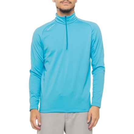 GALVIN GREEN Drake Mid Layer Shirt - Zip Neck, Long Sleeve in Aqua