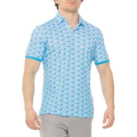 GALVIN GREEN Madden Golf Polo Shirt - Short Sleeve in Aqua/White