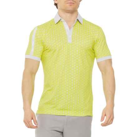 GALVIN GREEN Malcolm Golf Polo Shirt - Short Sleeve in Sunny Lime/Cool Grey/White